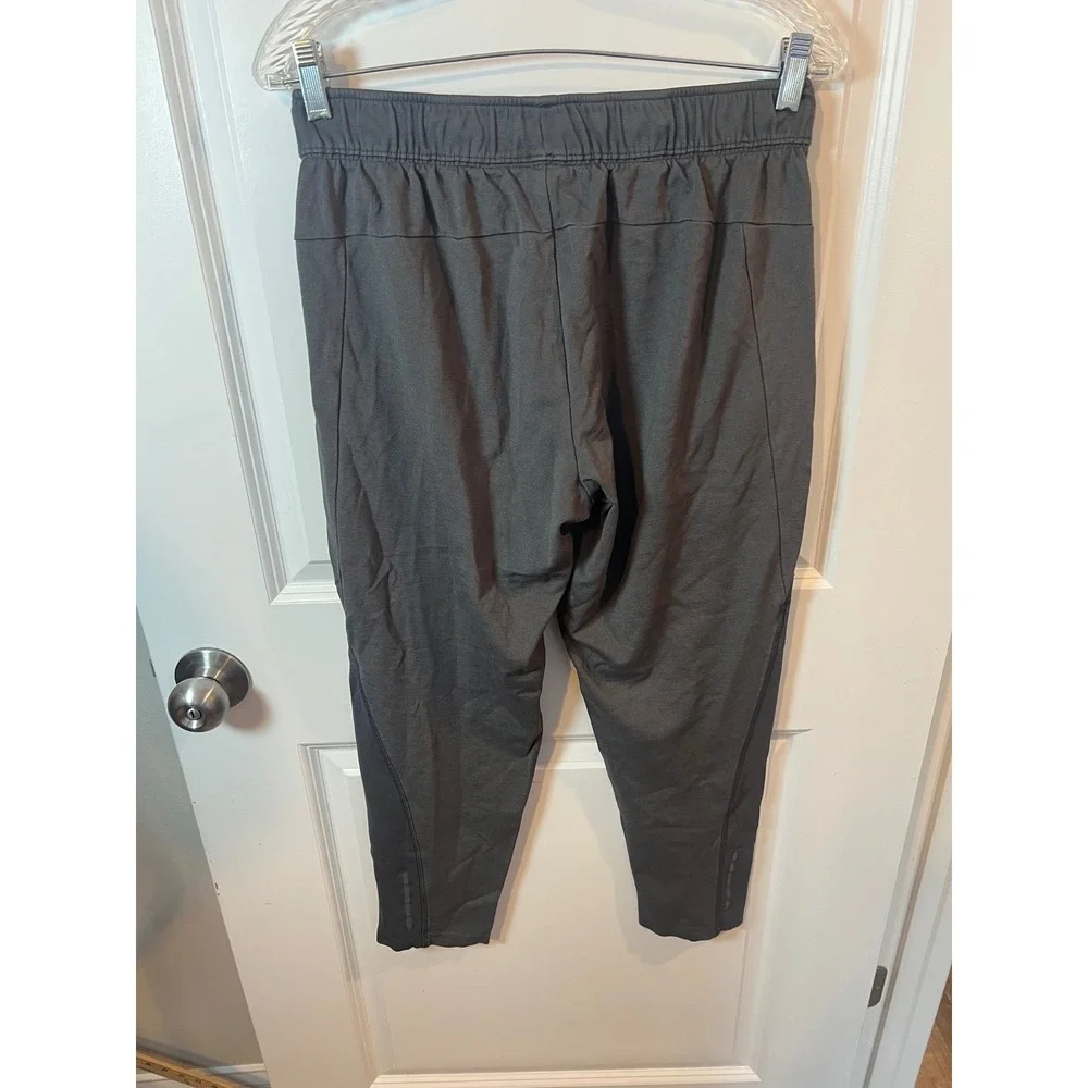 Russell Mens Athletic Pants Zipper Pockets Dark Gray Size M